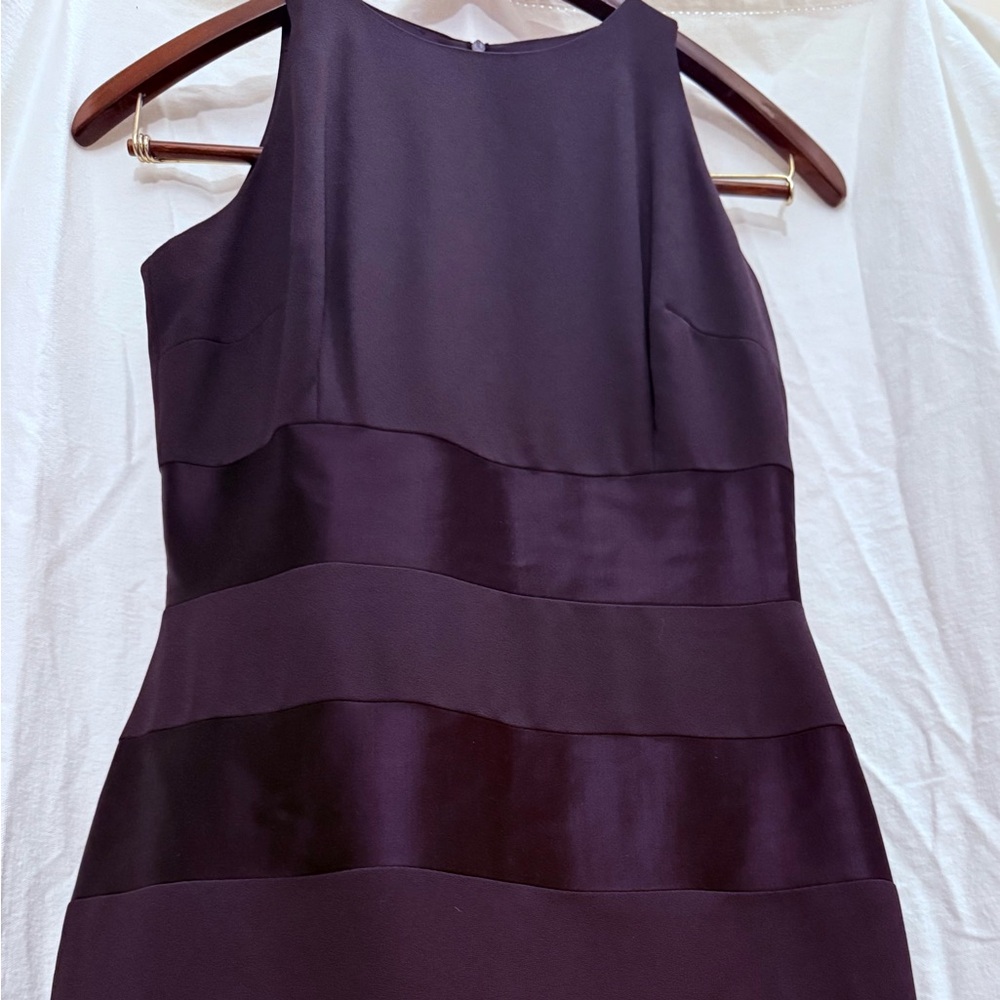 Vintage NWOT Laundry by Shelli Segal Plum Striped Panel Cocktail Dress Size 6